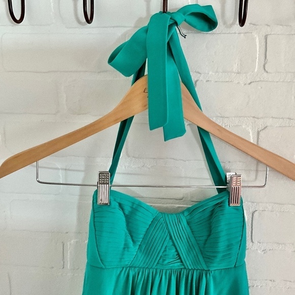BCBGMaxAzria Mini dress Solid Teal/Aqua Green Balloon Halter S - Picture 3 of 16